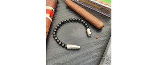 Les Fines Lames Punch Bracelet SOLO STEEL Onyx