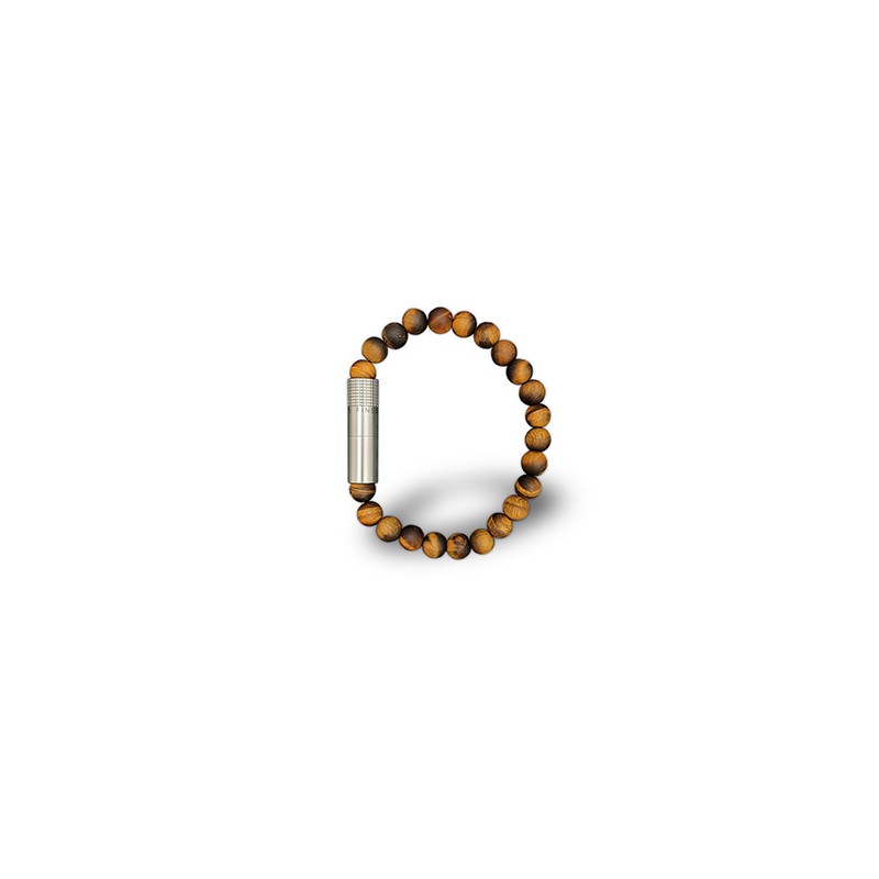 Les Fines Lames Punch Bracelet solo  steel Connoisseur Matte Tiger Eye