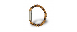Les Fines Lames Punch Bracelet solo  steel Connoisseur Matte Tiger Eye