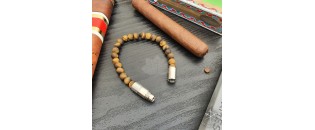 Les Fines Lames Punch Bracelet solo  steel Connoisseur Matte Tiger Eye