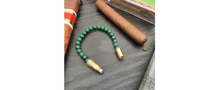 Les Fines Lames Punch Bracelet solo Gold Malachite