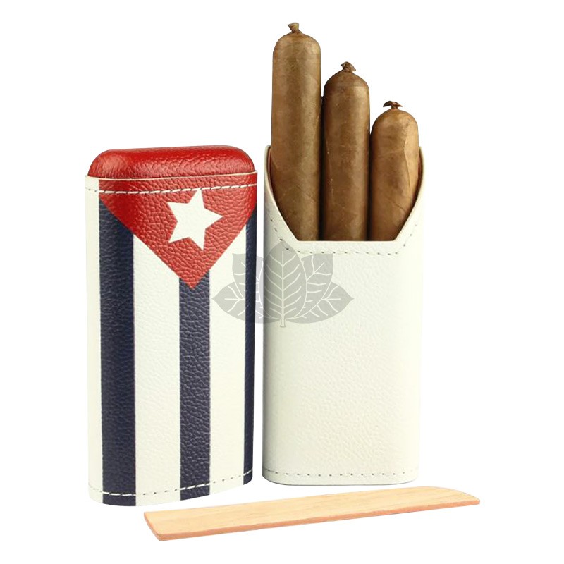 Adorini - Etui à cigares en cuir - Cuban Flag